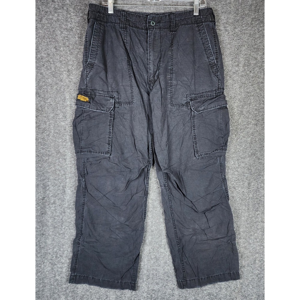 Polo Jeans Co Ralph Lauren Cargo Pants Mens 34x32 Military Surplus Black EUC